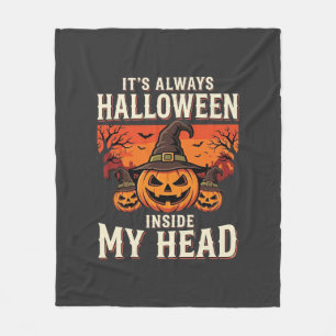 Always Halloween Pumpkin Witch Design_1 Fleece Blanket