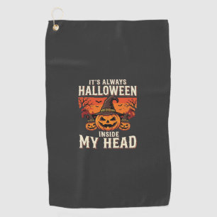 Always Halloween Pumpkin Witch Design_1 Golf Towel