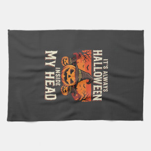 Always Halloween Pumpkin Witch Design_1 Tea Towel