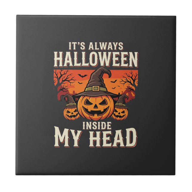 Always Halloween Pumpkin Witch Design_1 Tile (Front)