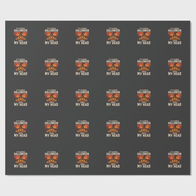 Always Halloween Pumpkin Witch Design_1 Wrapping Paper (Flat)
