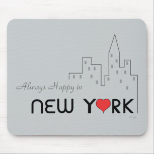 Always Happy in New York Mouse Mat