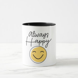 "Always Happy" Two-Tone Coffee Mug - Positive Vibe