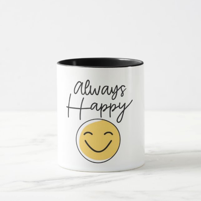 "Always Happy" Two-Tone Coffee Mug - Positive Vibe (Center)