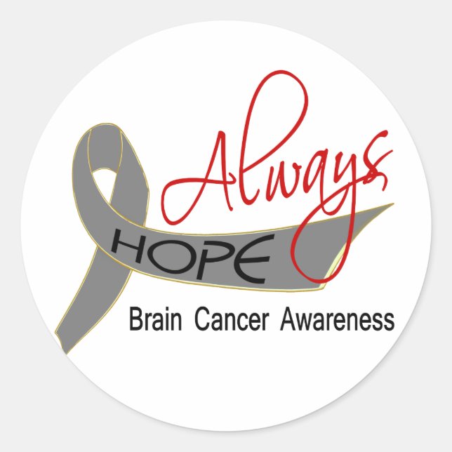 Always Hope Brain Cancer Classic Round Sticker (Front)