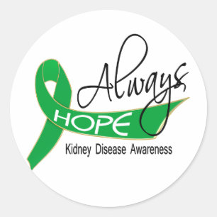 Always Hope Kidney Disease Classic Round Sticker