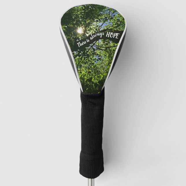 Always Hope Sunlight Through Trees Inspirational Golf Head Cover (Front)