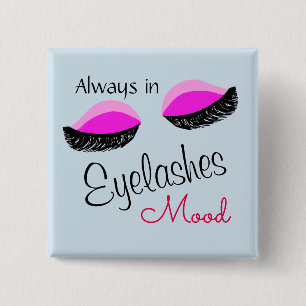 always in eyelashes mood tote bag 15 cm square badge