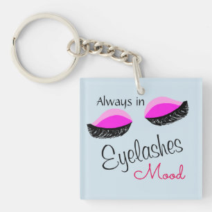 always in eyelashes mood tote bag key ring