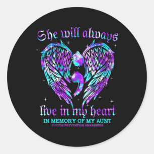 Always In My Heart My Aunt Suicide Prevention Awar Classic Round Sticker
