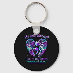 Always In My Heart My Dad Suicide Prevention Aware Key Ring