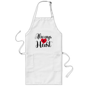 Always in my heart Valentine Day gift red heart Long Apron