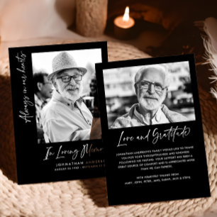 Always In Our Hearts 2-Photo Funeral/Memorial Thank You Card