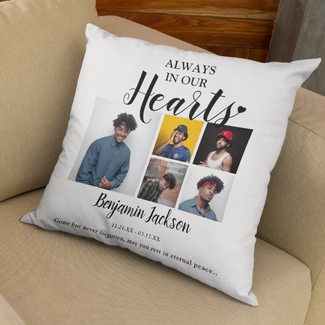 Always In Our Hearts | 6 Photo | Memorial Cushion (Creator Uploaded)