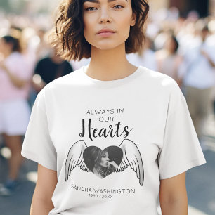 Always In Our Hearts   Angel Wing   Photo Memorial T-Shirt
