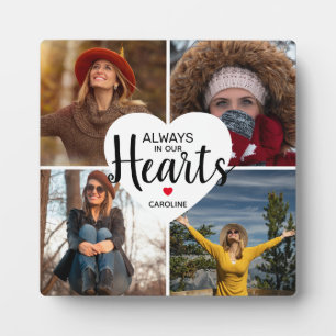 Always in our Hearts   Memorial 4 Photo Collage Plaque