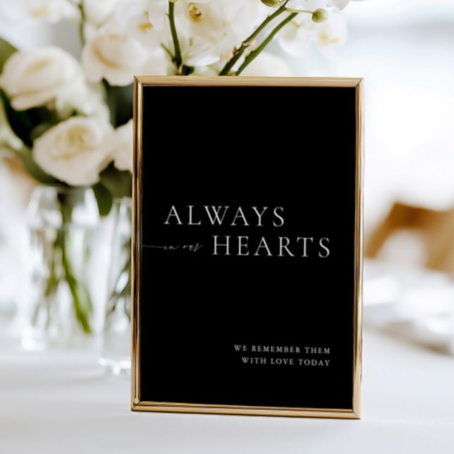  Always in Our Hearts Minimalist Wedding Sign Invitation (Always in Our Hearts Minimalist Wedding Sign)