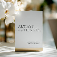 Always in Our Hearts Minimalist Wedding Sign