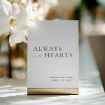 Always in Our Hearts Minimalist Wedding Sign