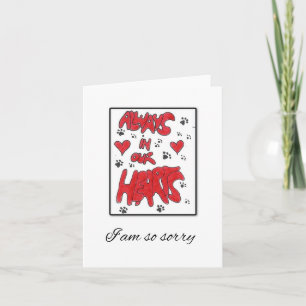 Always in our Hearts, Paw Print Pet Sympathy Card
