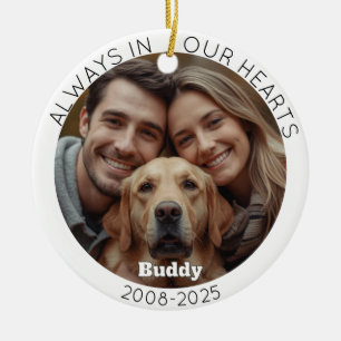 Always in our hearts Photo pet memorial Ceramic Tree Decoration