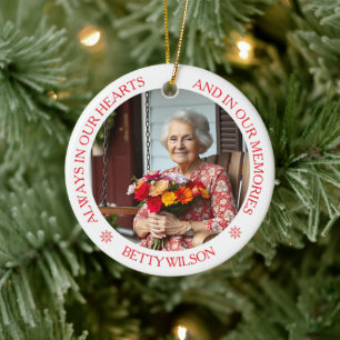 Always in our Hearts Photo & Poem Cardinal Ceramic Tree Decoration