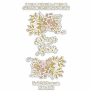 Always in Our Hearts Quote Floral Golden Garland