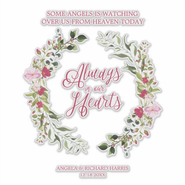 Always in Our Hearts Quote Loved Ones for Wedding (Front)