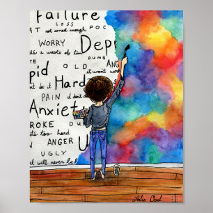 Always Keep Fighting Watercolor Painting (205) REV Poster