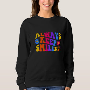 Always Keep Smiling Retro 1970s Slang Psychedelic Sweatshirt