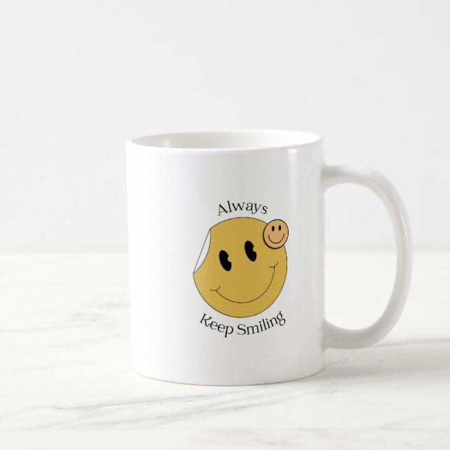 Always Keep Smiling Smiley Face Mug | Motivational (Right)