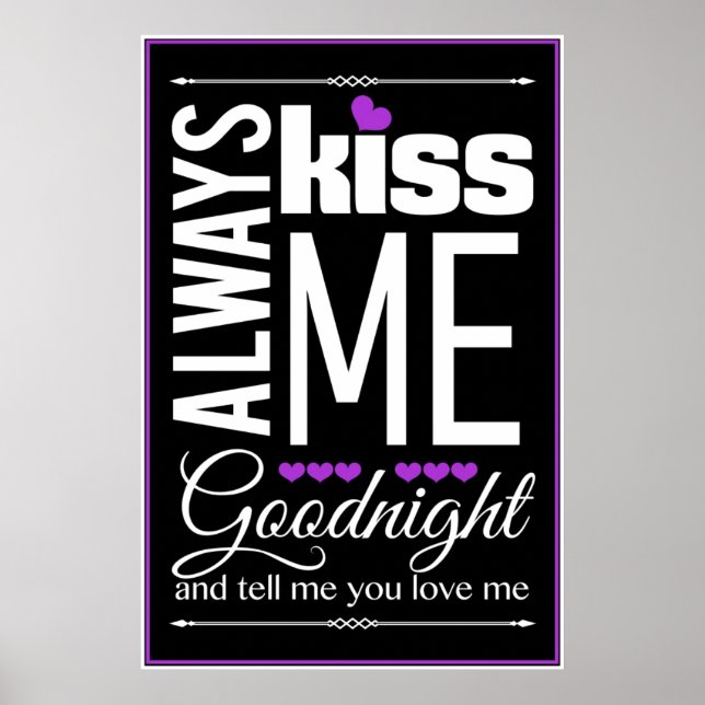 Always Kiss Me Goodnight Bedroom Wall Art (Front)