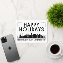 ALWAYS LIT Vegas Happy Holidays Greeting Card