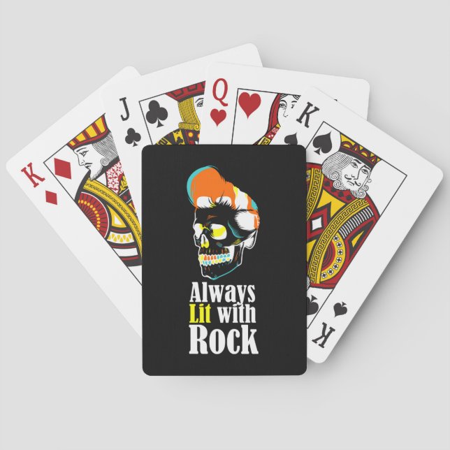 Always lit with rock playing cards (Back)