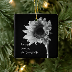 'Always Look on the Bright Side" Floral Portrait Ceramic Ornament