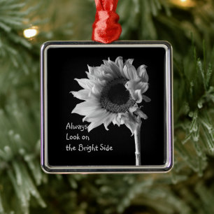 'Always Look on the Bright Side" Floral Portrait Metal Tree Decoration