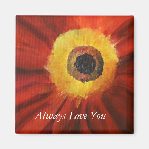Always Love Floral Art  5.1 Cm Square Magnet