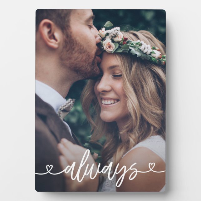 Always Love Hearts Valentines Personalised Photo Plaque (Front)