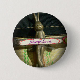 Always Love Inspirational Rabbit Art Print Design 6 Cm Round Badge