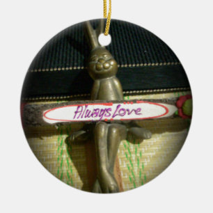 Always Love Inspirational Rabbit Art Print Design Ceramic Tree Decoration