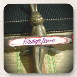 Always Love Inspirational Rabbit Art Print Design Coaster
