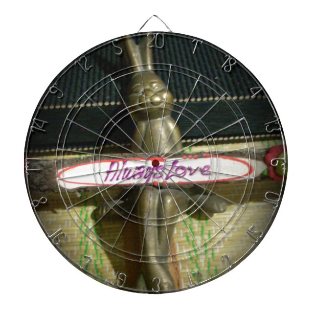 Always Love Inspirational Rabbit Art Print Design Dartboard (Front)
