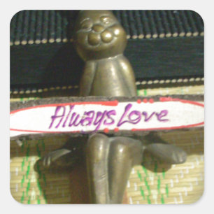 Always Love Inspirational Rabbit Art Print Design Square Sticker