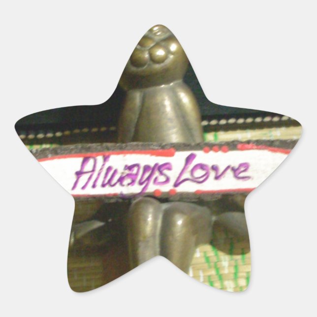 Always Love Inspirational Rabbit Art Print Design Star Sticker (Front)
