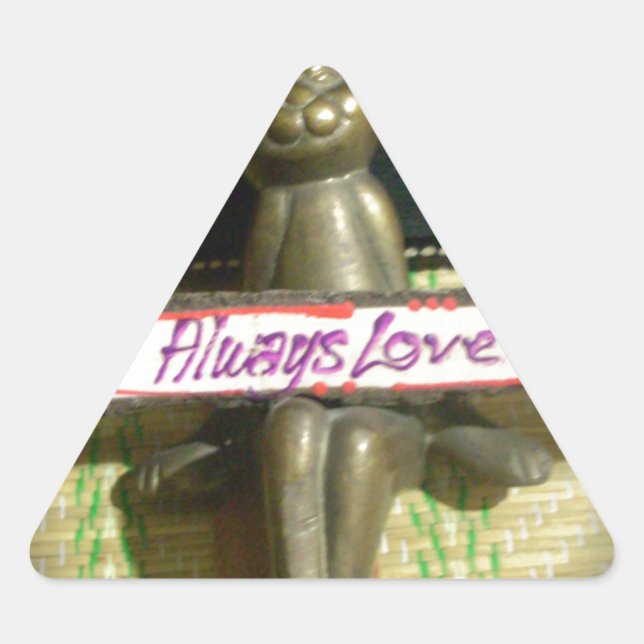 Always Love Inspirational Rabbit Art Print Design Triangle Sticker (Front)