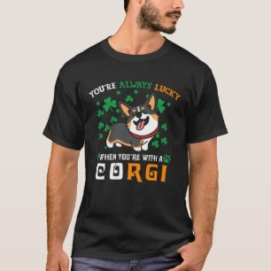 Always Lucky With A Tricolor Corgi Dog St Patricks T-Shirt