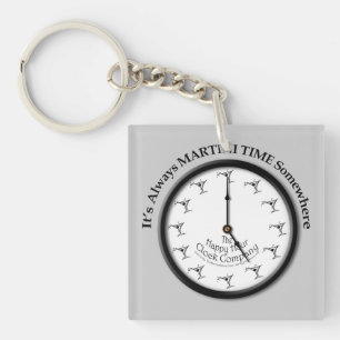 ALWAYS MARTINI TIME SOMEWHERE ACRYLIC KEYCHAIN