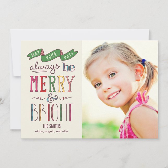 Always Merry Holiday Photo Card (Front)