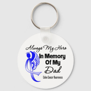 Always My Hero In Memory Dad - Colon Cancer Key Ring