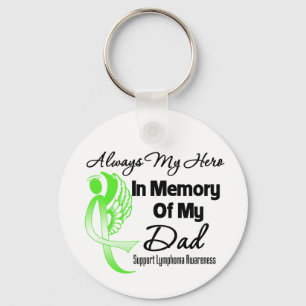 Always My Hero In Memory Dad - Lymphoma Key Ring